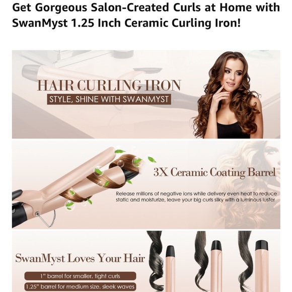 Curling Iron 1 1/4 Inch Hair Curler for All Types of Hair - Picture 3 of 4